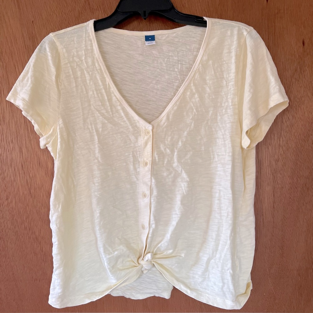 Women's Cream Button-Down Top